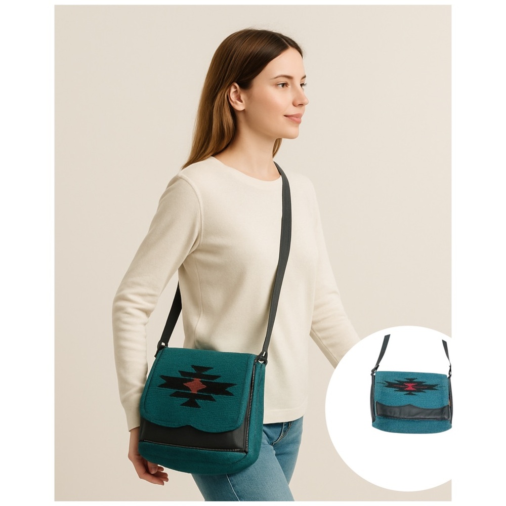 Southwestern Wool & Leather AKA The Annie O date night shoulder/crossbody purse.
